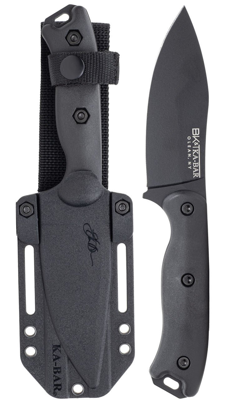 KA-BAR Becker BK19BK Black Harpoon Knife and Sheath